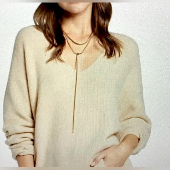 NWT Something Navy V-Neck Slouchy Pullover. Size XS. - Picture 2 of 6